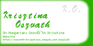 krisztina oszvath business card